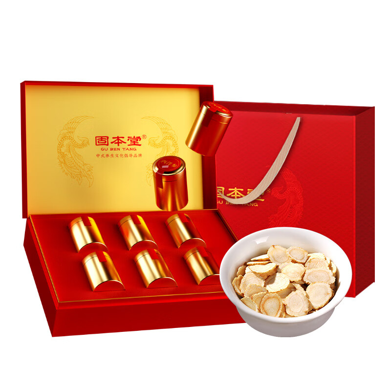 固本堂西洋参片礼盒90克（15g*6罐）（单位:礼盒） 红色