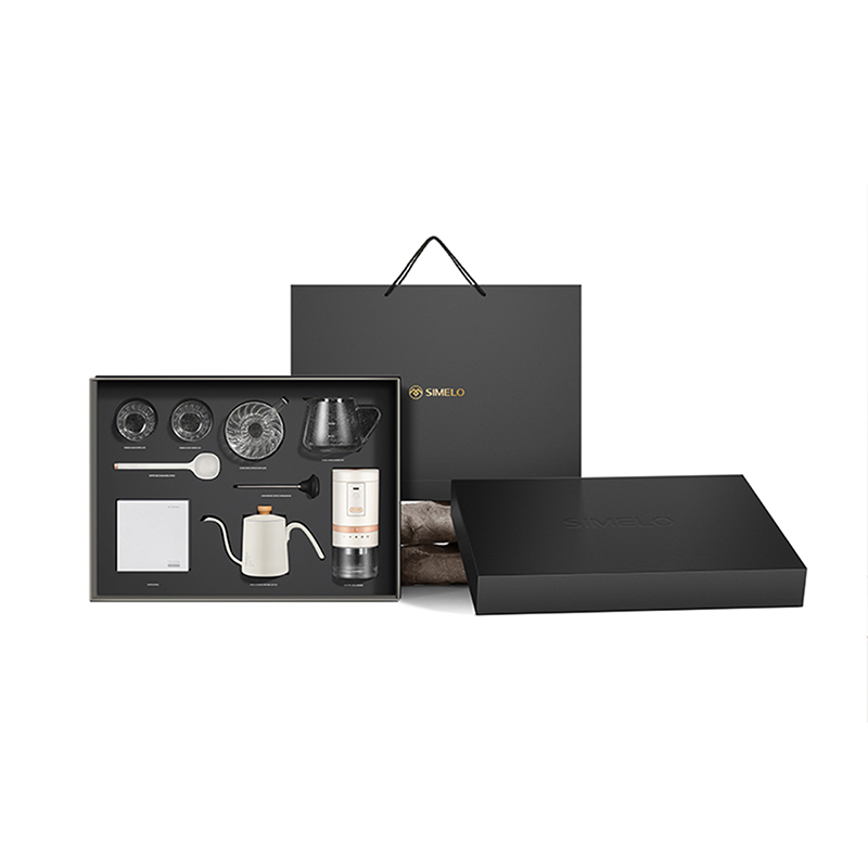 SIMELO 手冲咖啡壶套装电动磨豆机礼盒套装 9件套（单位：套） 白色