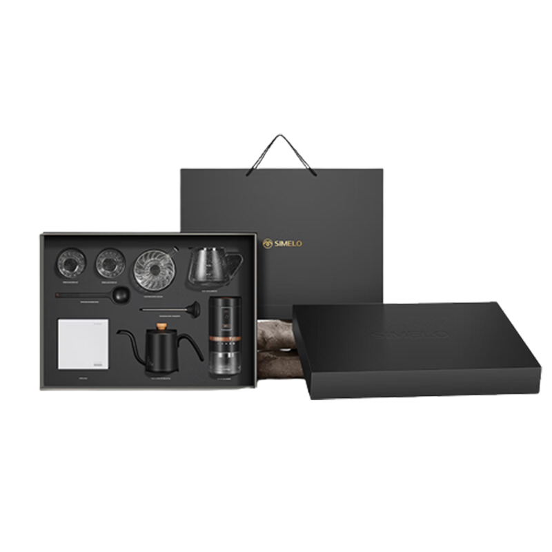 SIMELO施美乐手冲咖啡壶套装电动磨豆机手冲壶礼盒手冲太空舱尊享礼盒 9件套（单位：套） 白色
