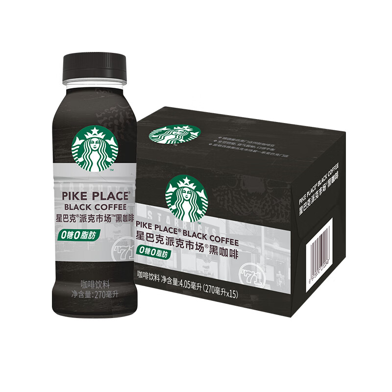 星巴克派克市场黑咖啡咖啡饮料1*270ml*15罐  黑色 黑色