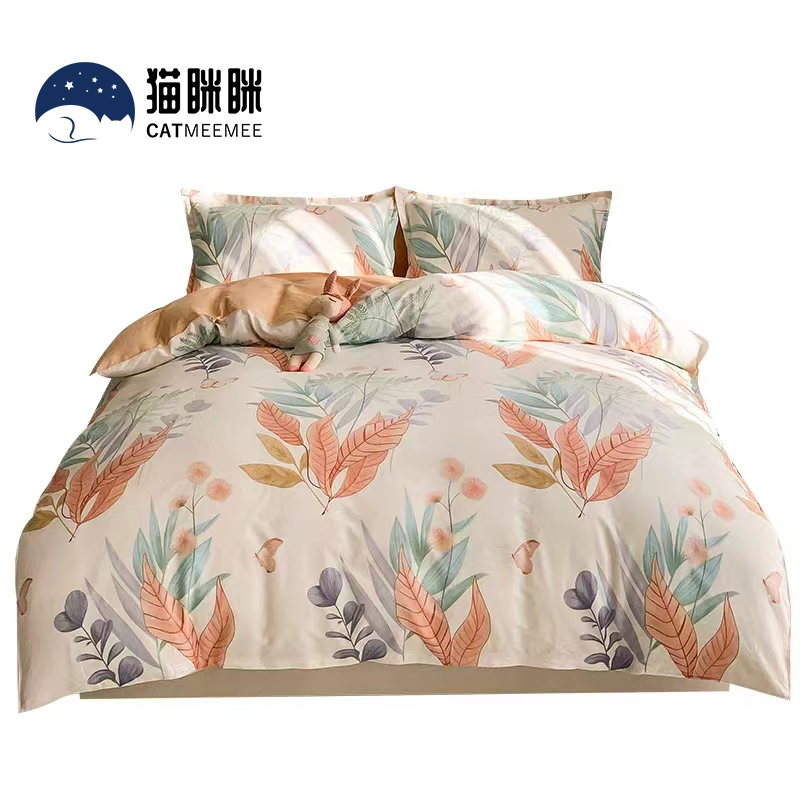 猫眯眯MM-SJ04花曳纯棉四件套1.8m床200x230 花色
