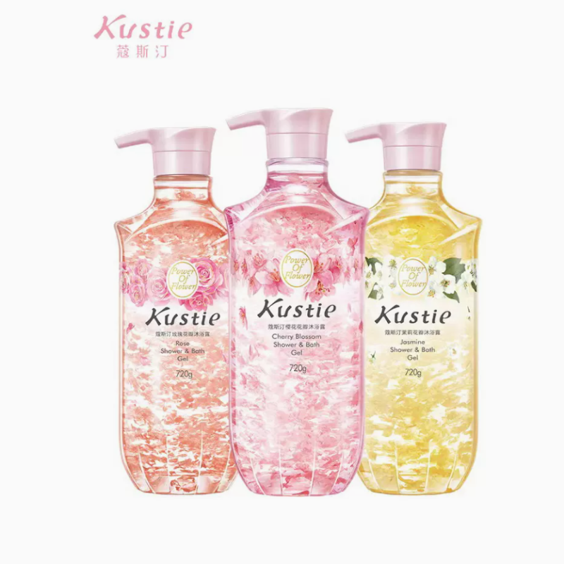 蔻斯汀（Kustie）蔻斯汀沐浴露持久留香美肌香氛沐浴液樱花玫瑰茉莉花瓣720*3套装 香槟黄