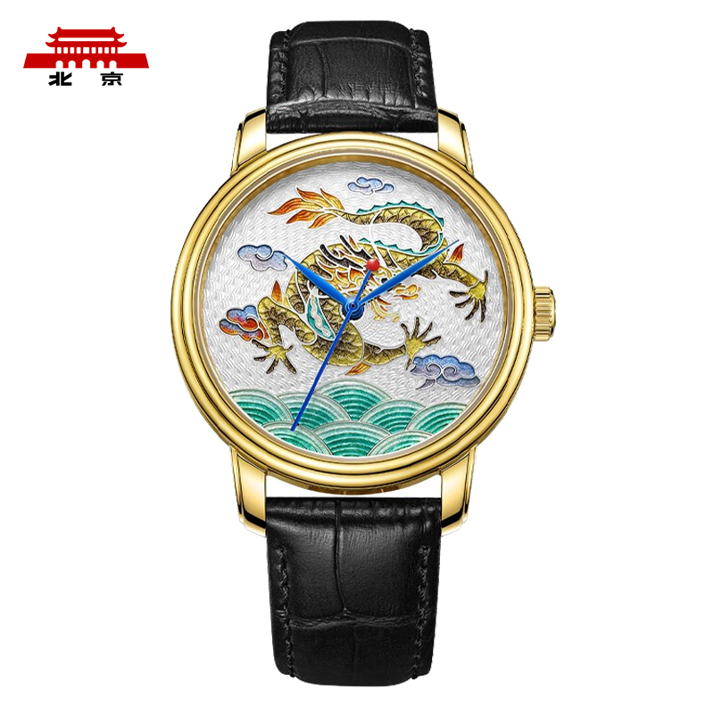北京手表自动机械手表男中华珐琅龙国表限量防水高端名表礼物男士腕表 珐琅龙-BG950001／只 金色