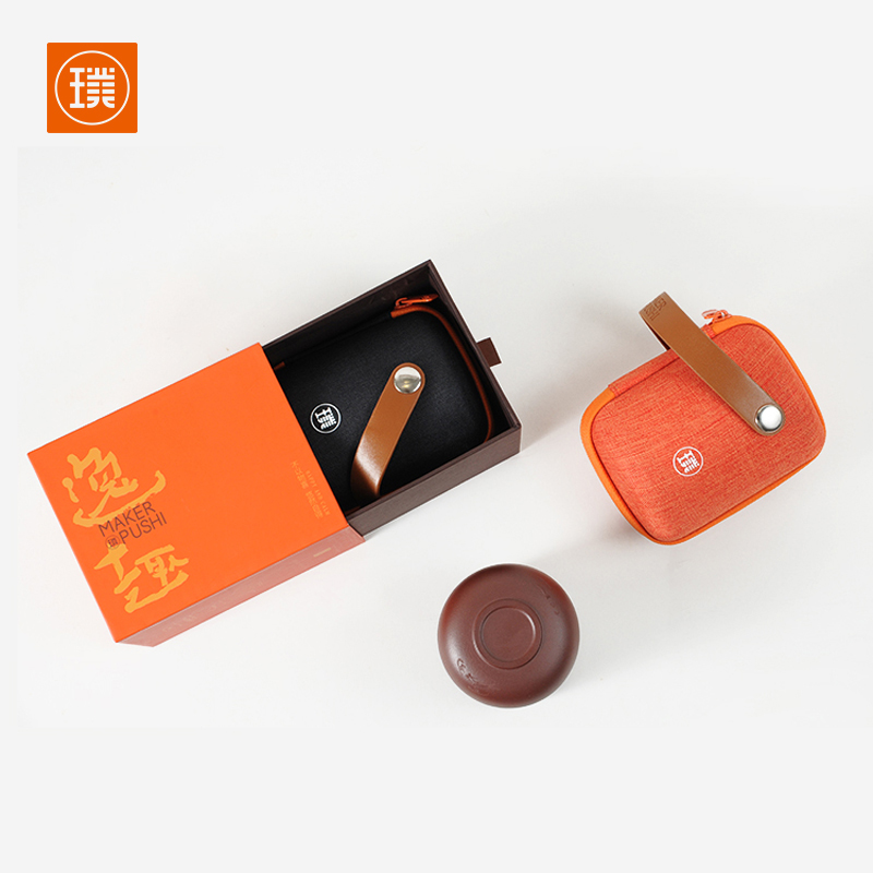 璞实&middot;逸趣紫砂手绘快客杯  