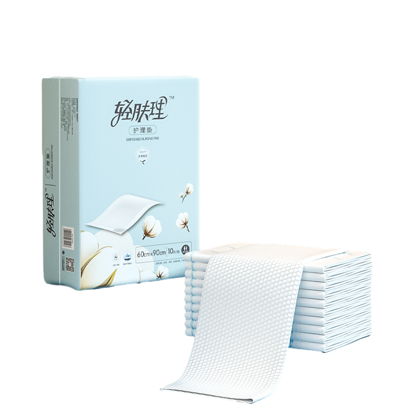全棉时代普通全塑护理垫 纯棉表层 60x90cm 10片 白色