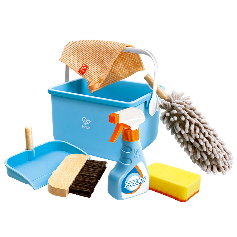 Hape儿童过家家培养生活能力儿童擦扫清洁玩具套装女孩节日礼物 E3054（单位：套） 蓝色