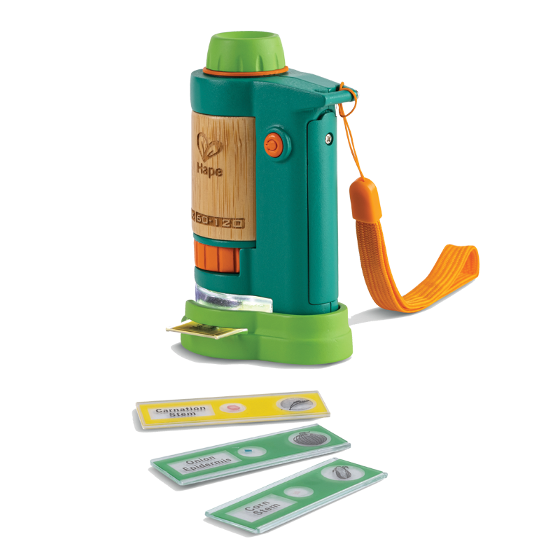 Hape户外观察显微镜8岁+男女孩儿童户外科技探索科学实验益智玩具E5583（单位：套） 绿色