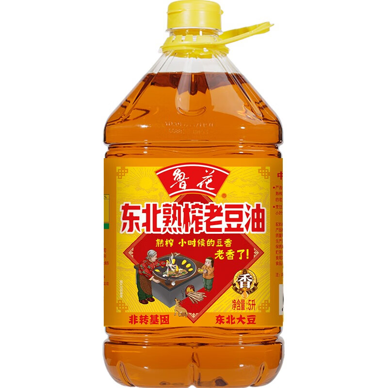 鲁花东北熟榨老豆油5L（单位：桶） 黄色