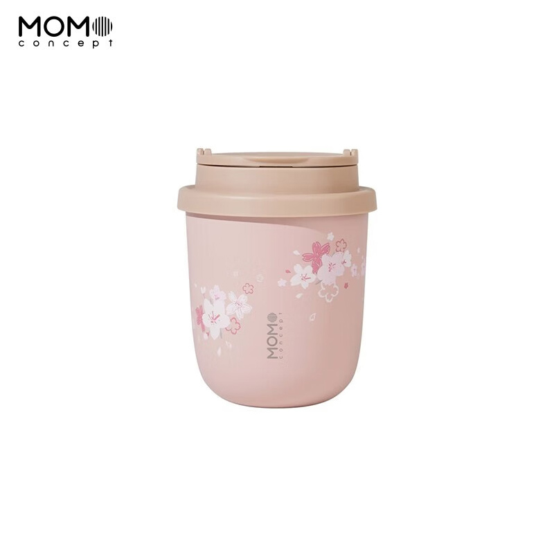 MOMOCONCEPT冰拿铁保温咖啡杯女士高颜值双层不锈钢真空咖啡杯（单位：瓶） 樱花（粉）-280ml