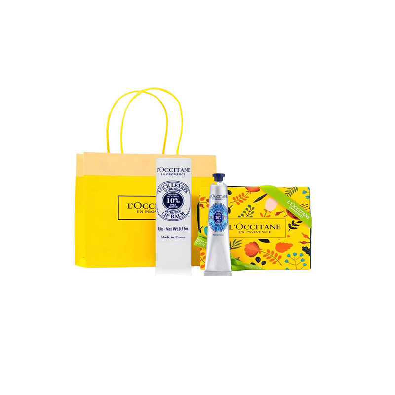 欧舒丹润唇膏4.5g+护手霜10ml（单位：套） 钢琴白