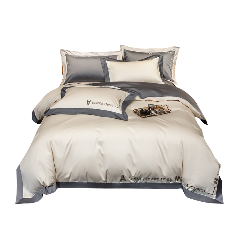 雅鹿140支全棉轻奢刺绣套件 富士白 YL1123 200*230cm(单位：套） 白色