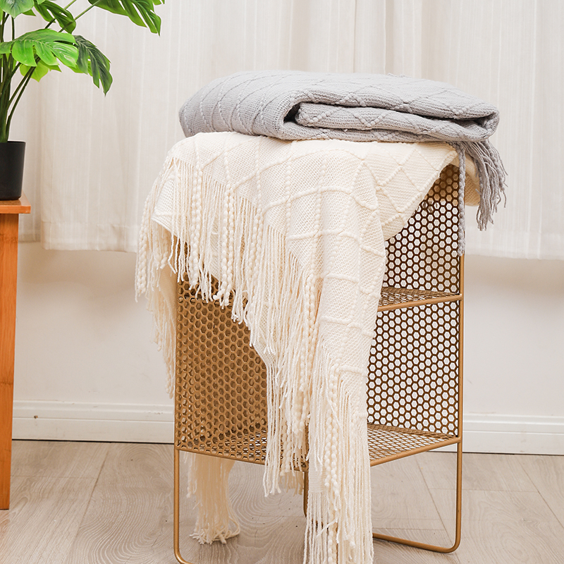 帛享家纺 流苏飘窗毯BXQTK-33603单位（条）130*180CM 米白色