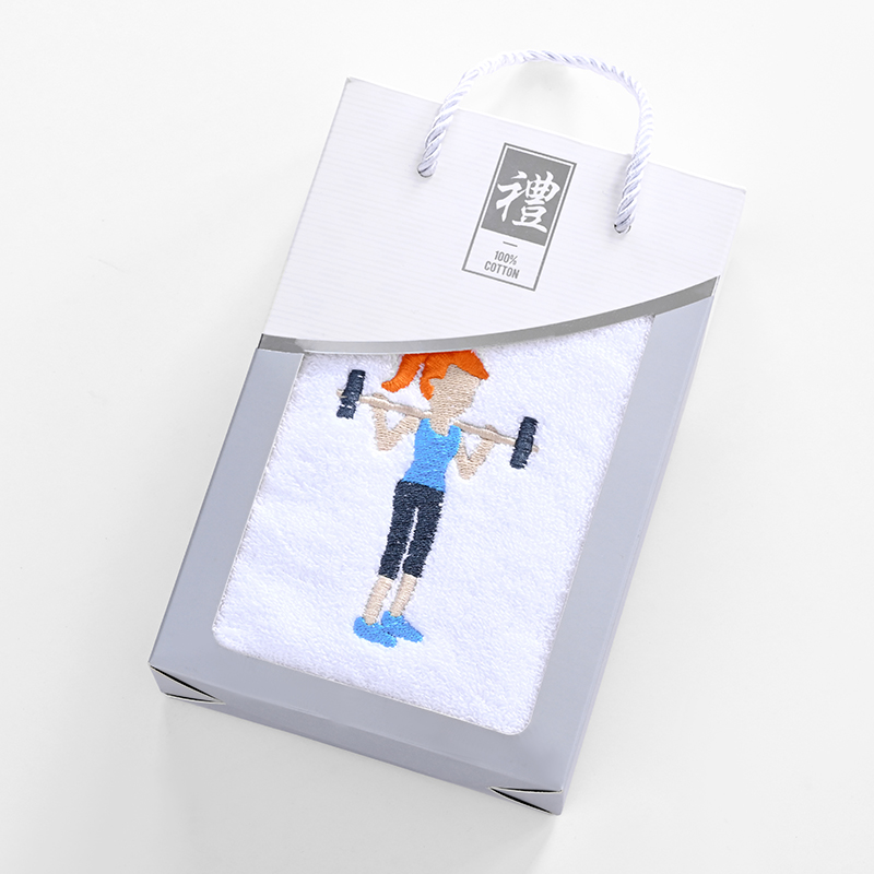 优竹世家 白色浪漫-1 纯棉运动巾礼盒 花型（单位：套） 随机