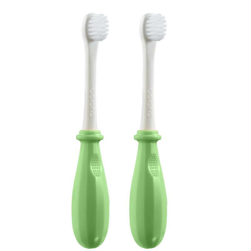 贝恩施儿童牙刷0到3到6岁软毛牙刷HL0122 2支装（单位：支） 卡卡奇绿