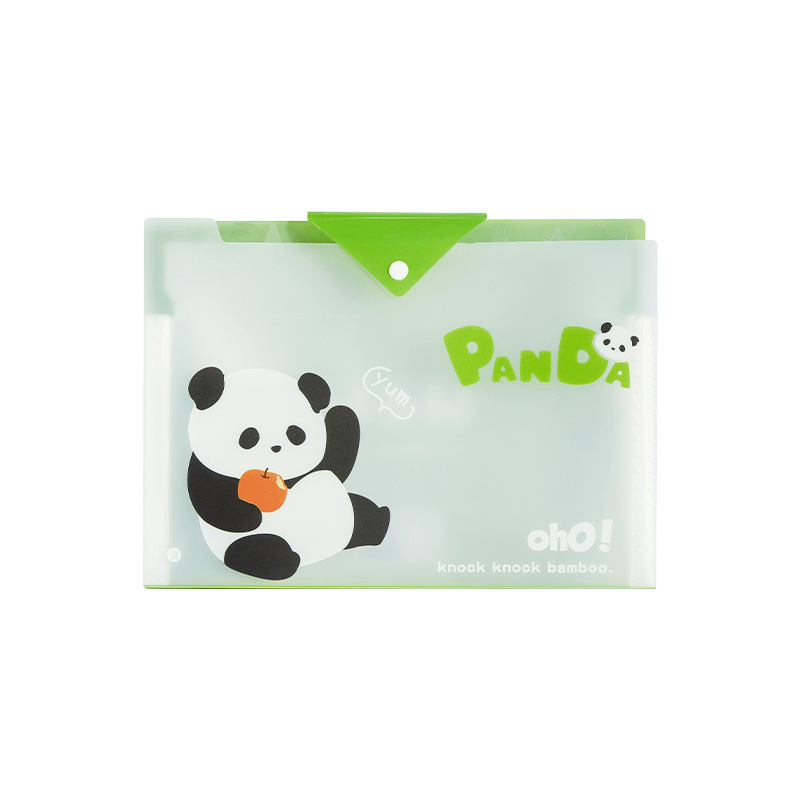 三年二班熊猫透明插页文件袋小学生试卷收纳袋分类整理神器办公资料文件夹风琴包分隔档案袋/个 别抢苹果
