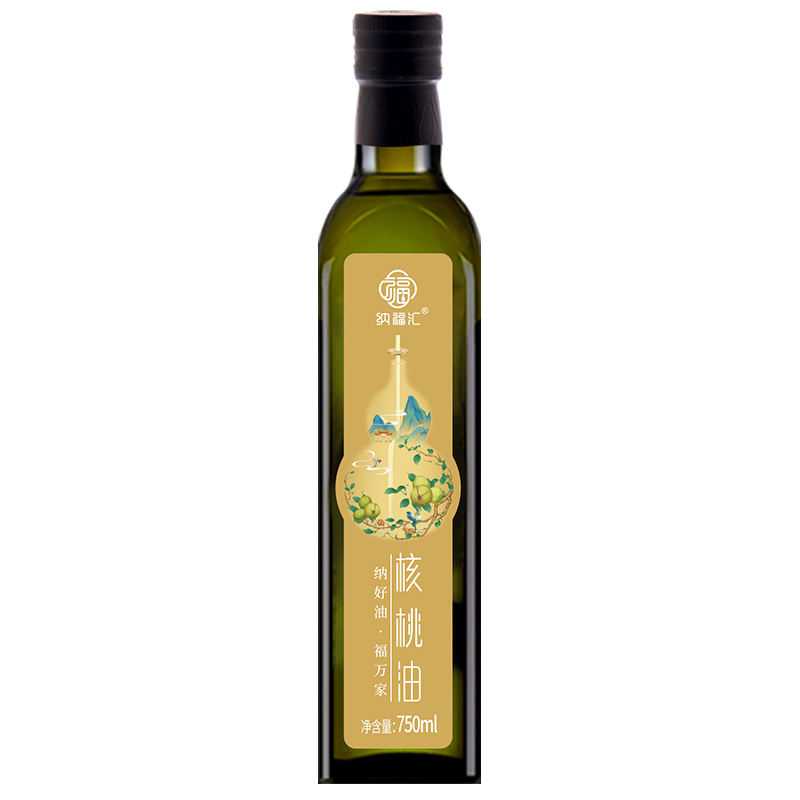 纳福汇 核桃油单瓶 G-30 750ml 橘黄色（单位：盒）