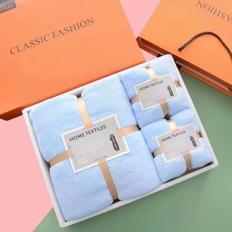 UOMI  优享-66  珊瑚绒 1浴巾2毛巾套装 随机