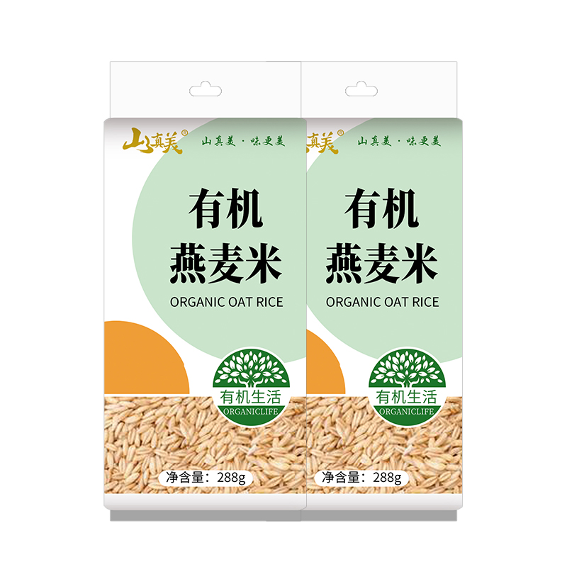 山真美 有机燕麦米288g*2袋 拿铁色