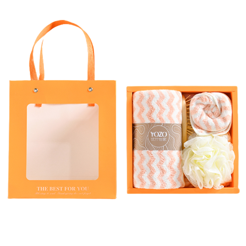 优竹世家 北欧风情-A 微米纱毛巾方巾木梳浴球组合套装 （单位：套） 蓝色粉色 组合装