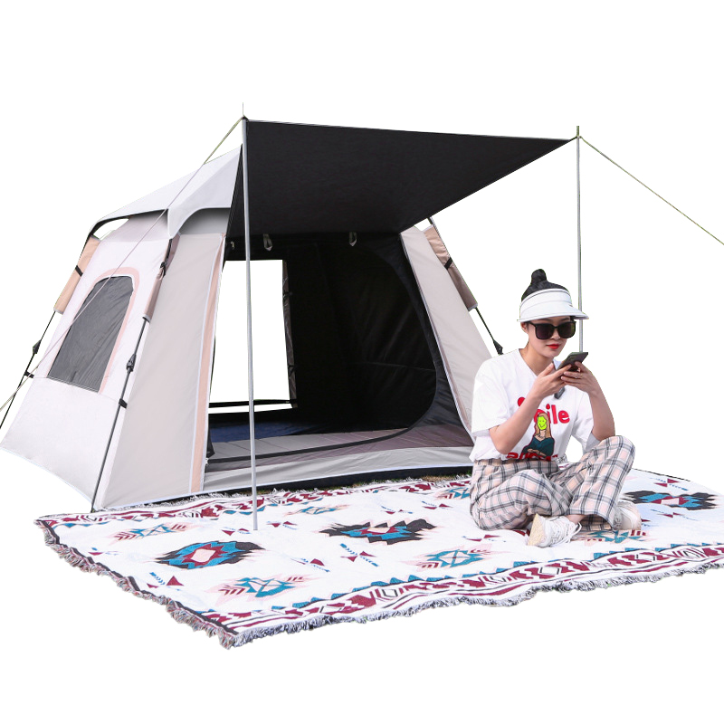 三极 TP2389 黑胶速开PU压胶防雨帐篷  单位：顶 3-4人帐篷+地垫180*220cm