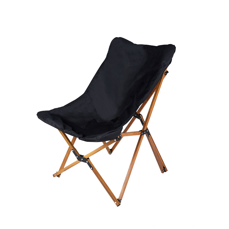 三极 TP8876 户外铝合金克米特折叠椅木纹铝管露营椅53*67.5*80cm  单位：把 黑色