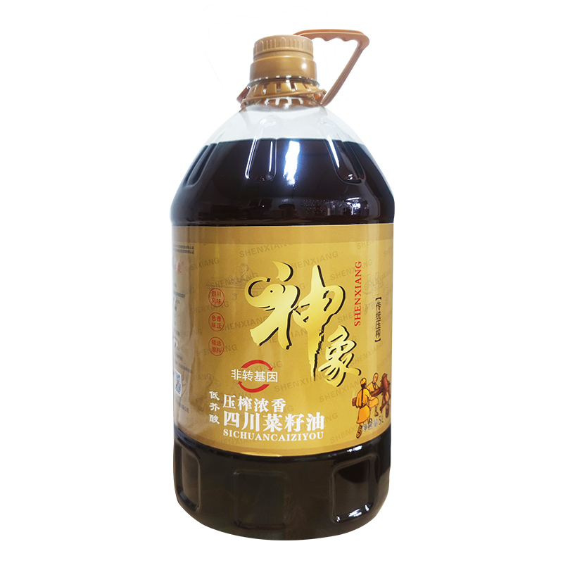神象 低芥酸压榨浓香菜籽油5L（单位：桶） 拿铁色