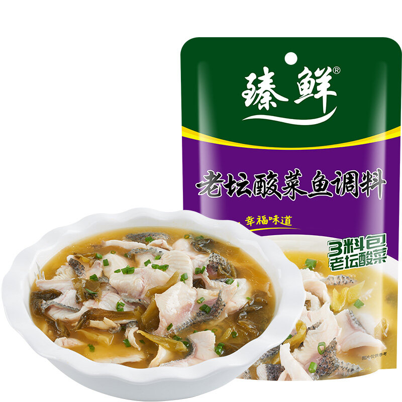 臻鲜 老坛酸菜鱼调料320g*2袋 拿铁色