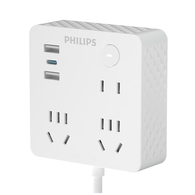 飞利浦水立方桌面插座SPB4333WA/93（单位：个） 白色