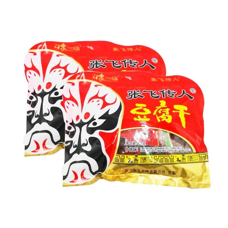 张飞传人 手磨豆腐干（什锦味）460g*2袋 拿铁色