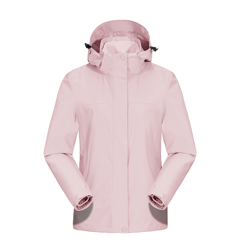 三极 TP8447 高太尔热封冲锋衣两件套可拆卸摇粒绒内胆  单位：件 樱花粉（女款） XL