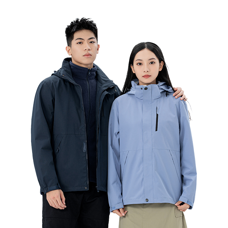 三极 TP8448 三防三合一冲锋衣可拆卸羽绒内胆  单位：件 黑夜蓝（男女通码） XXL