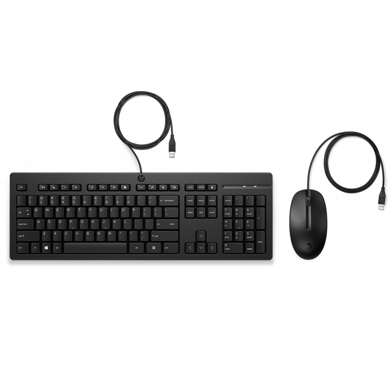 惠普（HP）战66键鼠套装有线 全尺寸办公 USB电脑笔记本台式机多媒体巧克力键盘鼠标 104键商务 黑色