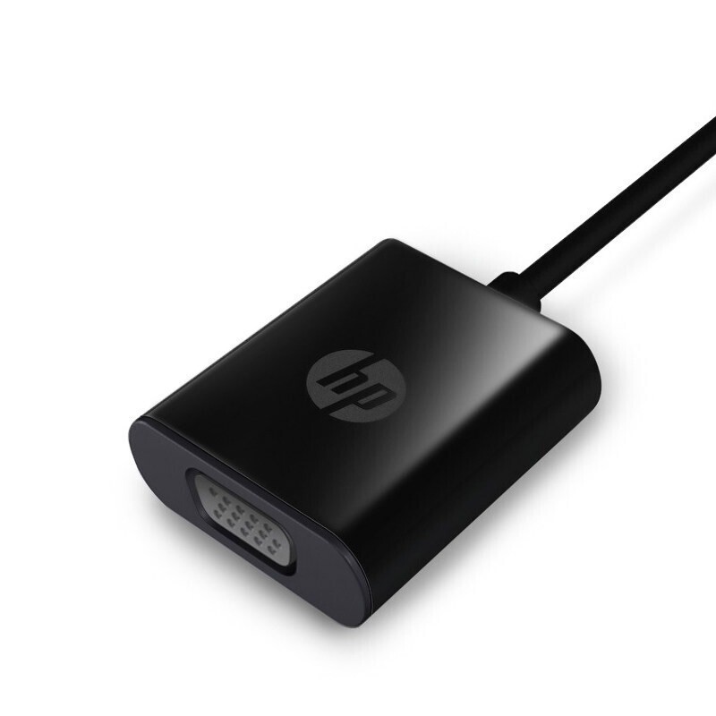 惠普(HP)原装品质HDMI转VGA 高清视频转接头 显示器/投影仪转接线 黑色 黑色