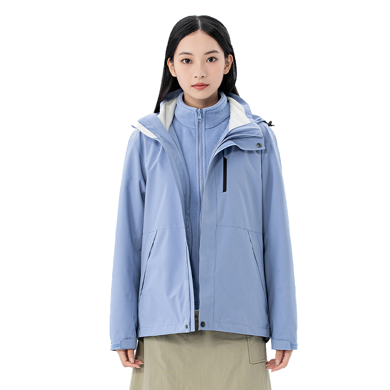 三极 TP8448 三合一冲锋衣两件套可拆卸摇粒绒内胆  单位：件 薰衣草紫（女款） XXL