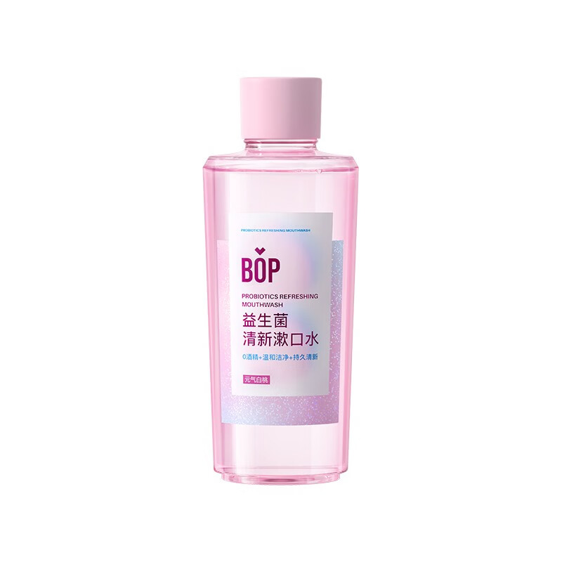 BOP波普专研益生菌清新漱口水元气白桃500ml*1（单位：瓶） 茱萸粉