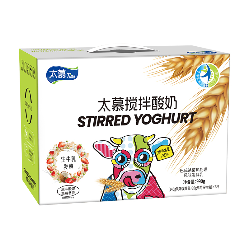 太慕搅拌酸奶145g*6杯原味礼盒装（单位：箱） 无色