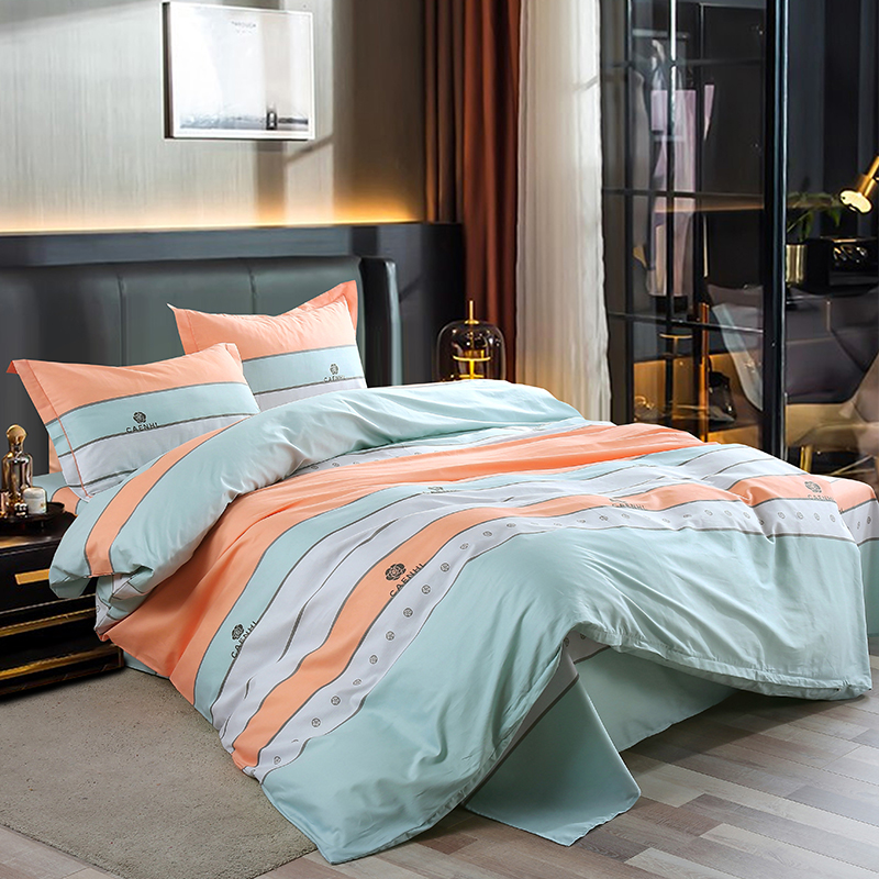 紫韵&ldquo;慢调时光&rdquo;ZY-SD1231 四件套（条纹） 尼加拉蓝