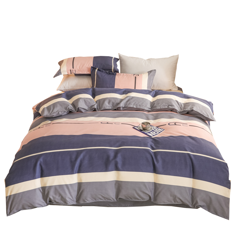 紫韵&ldquo;流金岁月&rdquo;ZY-SC1321 经典四件套（条纹） 铁灰色