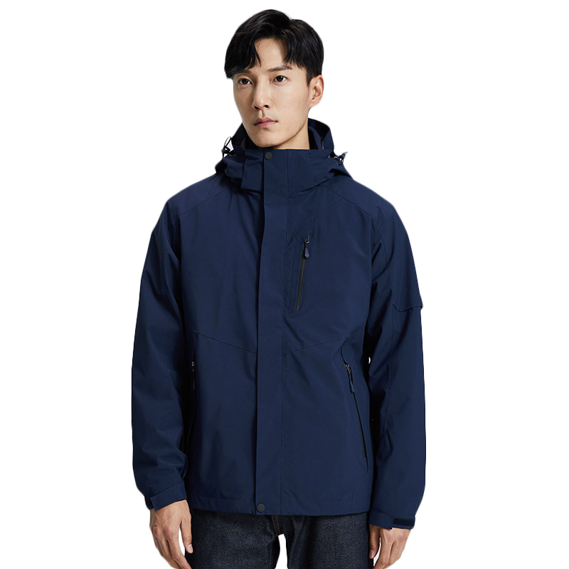 三极 TP8410 情侣款冲锋衣两件套 男士藏蓝 L