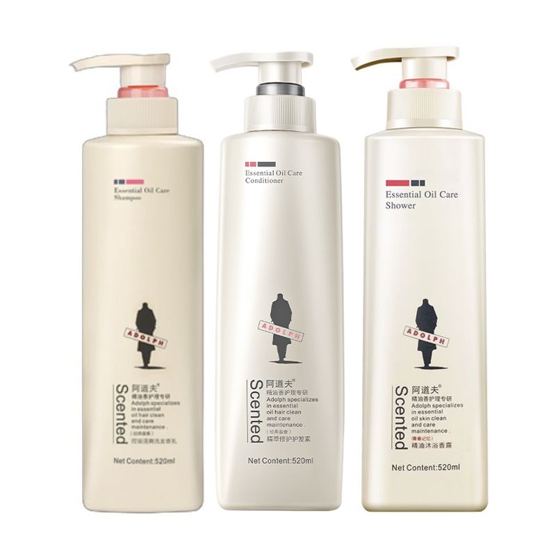 阿道夫精油香护理专研洗发香乳(控油清爽)520ml+护发素(精萃修护)520ml+浴香露(青春记忆) 混色