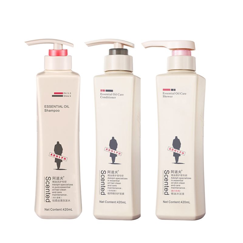 阿道夫精油香护理专研洗发水(轻柔丝滑)420ml+护发素(植萃精华)420ml+沐浴液(魅力经典)4 混色