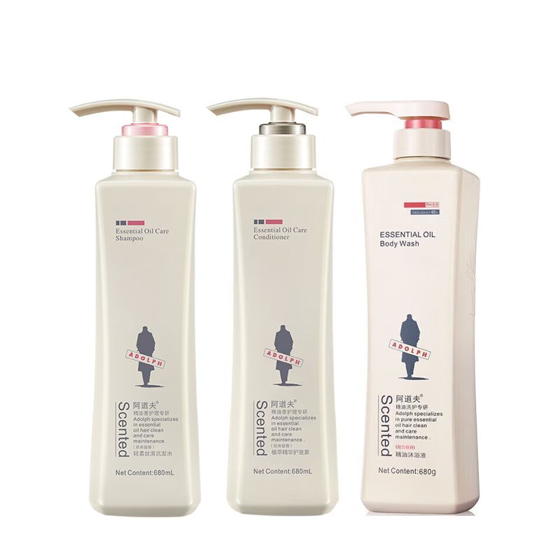 阿道夫精油香护理专研洗发水(轻柔丝滑)680ml+护发素(植萃精华)680ml+沐浴液(魅力经典)6 混色
