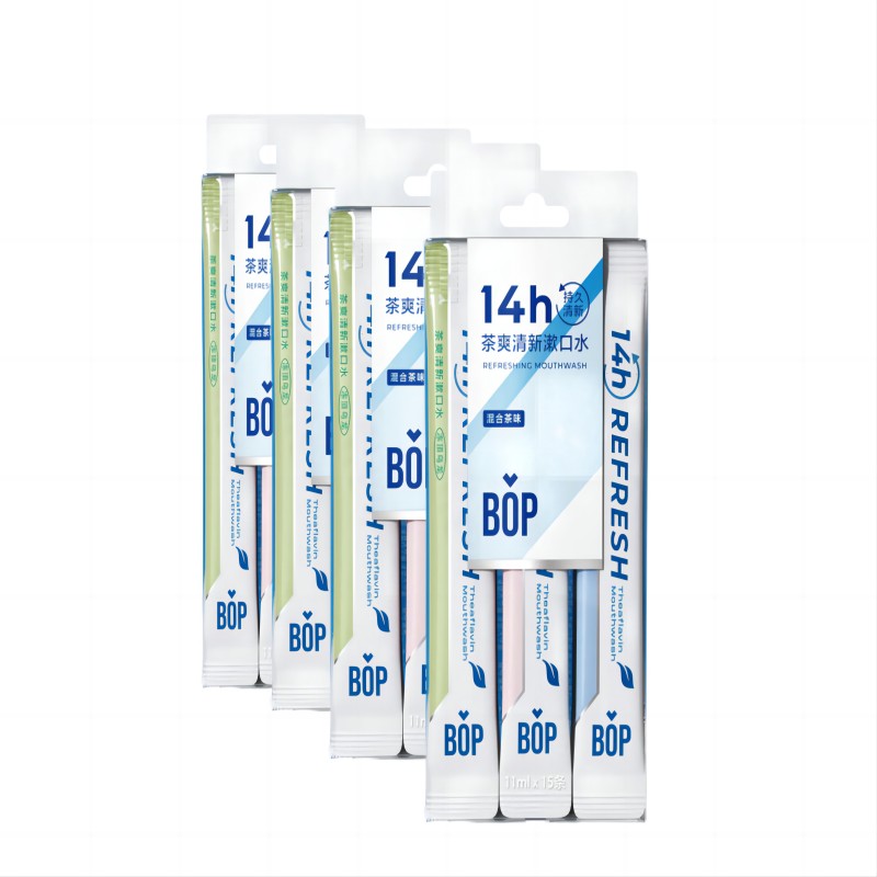BOP波普专研茶爽清新漱口水混合茶味60条装（单位：盒） 珠光贝母