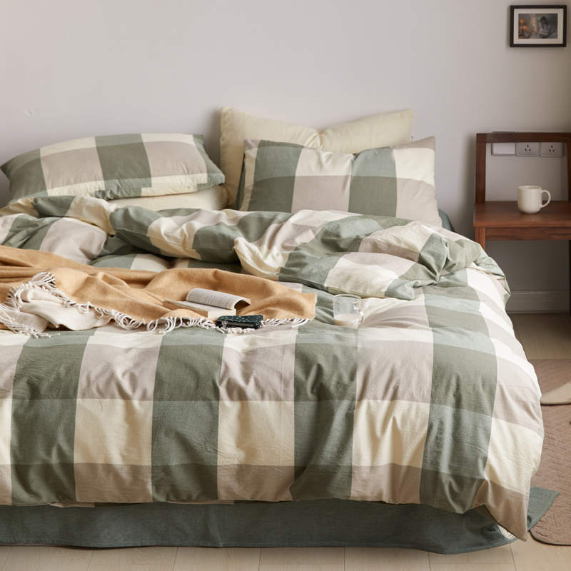 無印良品MJ-T2023-39&ldquo;本品&rdquo;质朴四件套  1套 绿大格