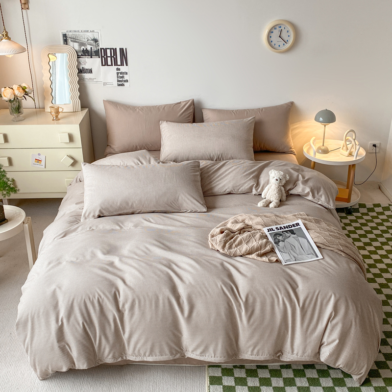 無印良品MJ-T2023-39&ldquo;本品&rdquo;质朴四件套  1套 米小小格