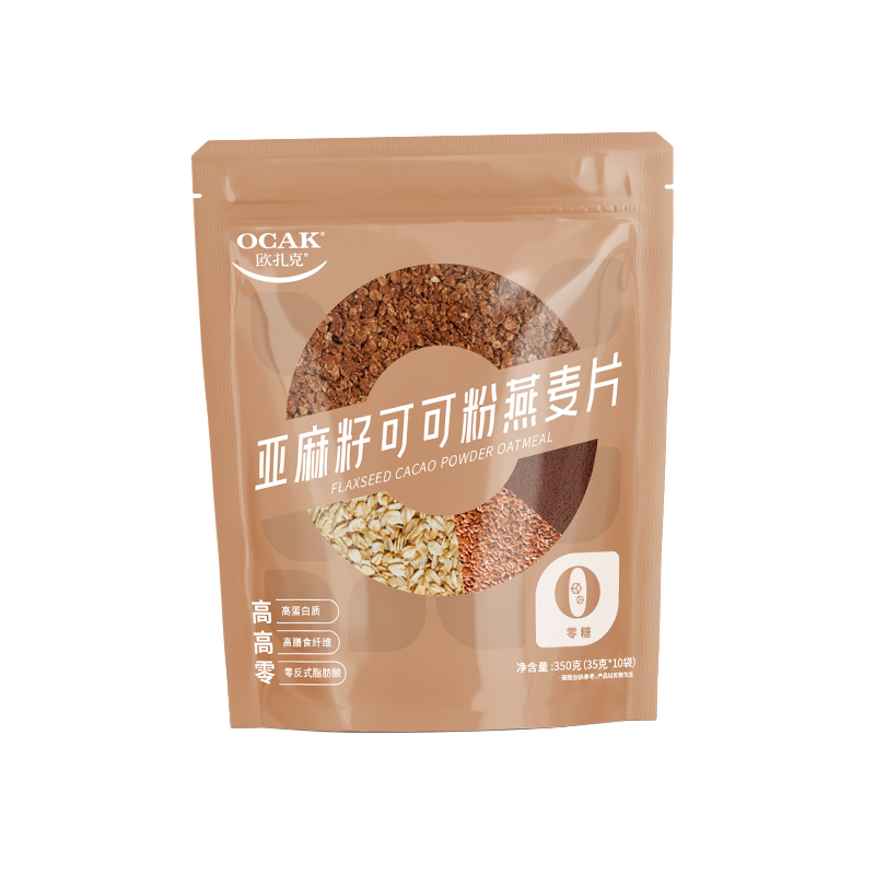 欧扎克 亚麻籽可可燕麦片 35g*10包 （单位：袋）褐色 亚麻籽可可