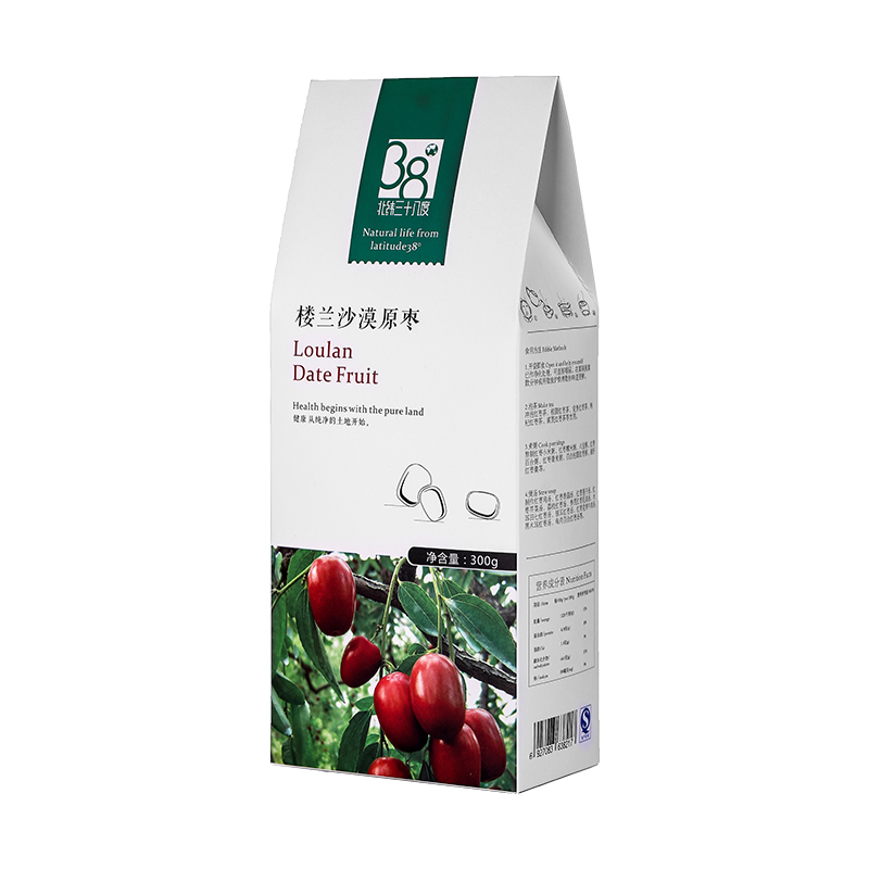 【Ole'超市同款】北纬三十八度丨楼兰沙漠原枣300g正宗若羌灰枣原枝挂干皮薄肉厚核小单位：盒 白色