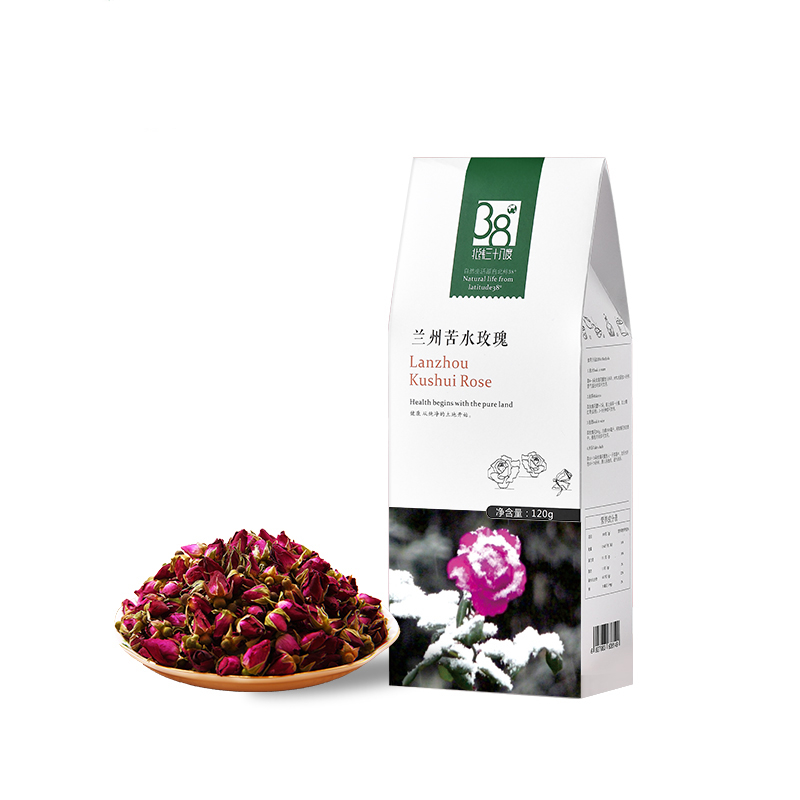 【Ole'超市同款】北纬三十八度丨兰州苦水玫瑰120g花蕾花茶耐泡沉香型单位：盒 白色