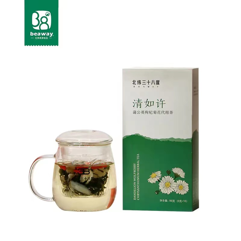 北纬三十八度丨清如许｜蒲公英枸杞菊花茶6g*16单位：盒 白色