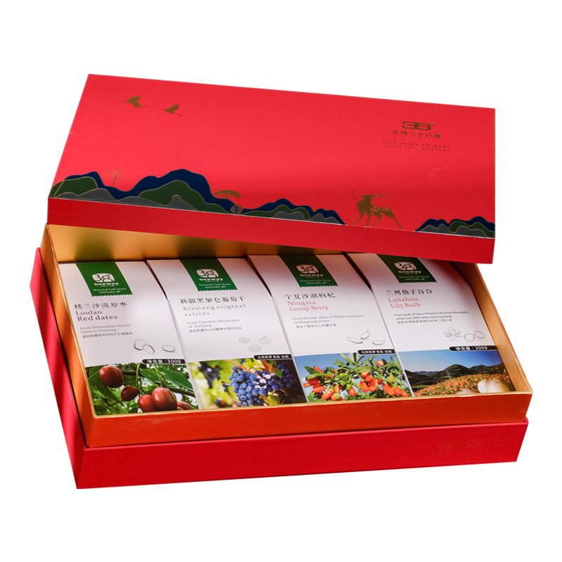 北纬三十八度丨鹤舞鹿鸣原味干果礼盒1180g纯净无添加原味干果单位：盒 红色